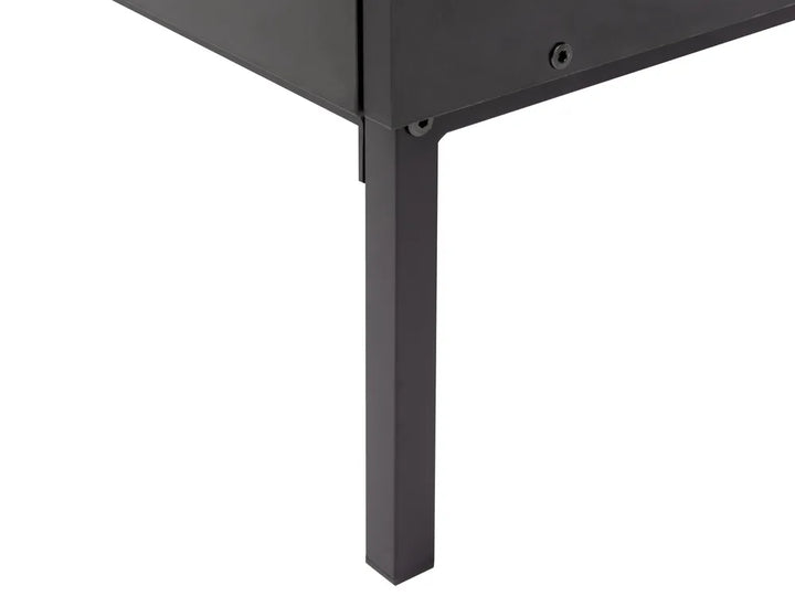 Coffee Table Rattan Black with Storage Rienna