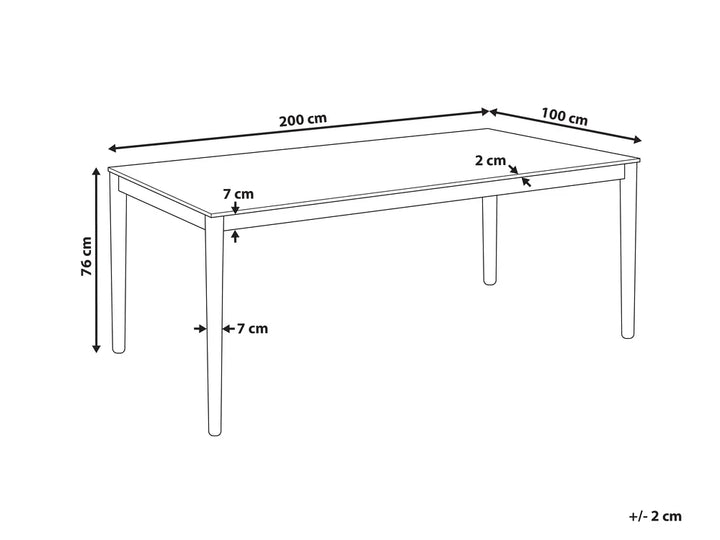 Dining Table Natural Ash Wood 200 cm 100 cm Gramercie