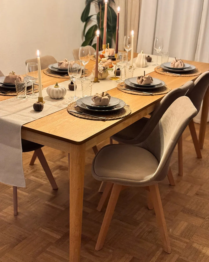 Dining Table Natural Ash Wood 200 cm 100 cm Gramercie
