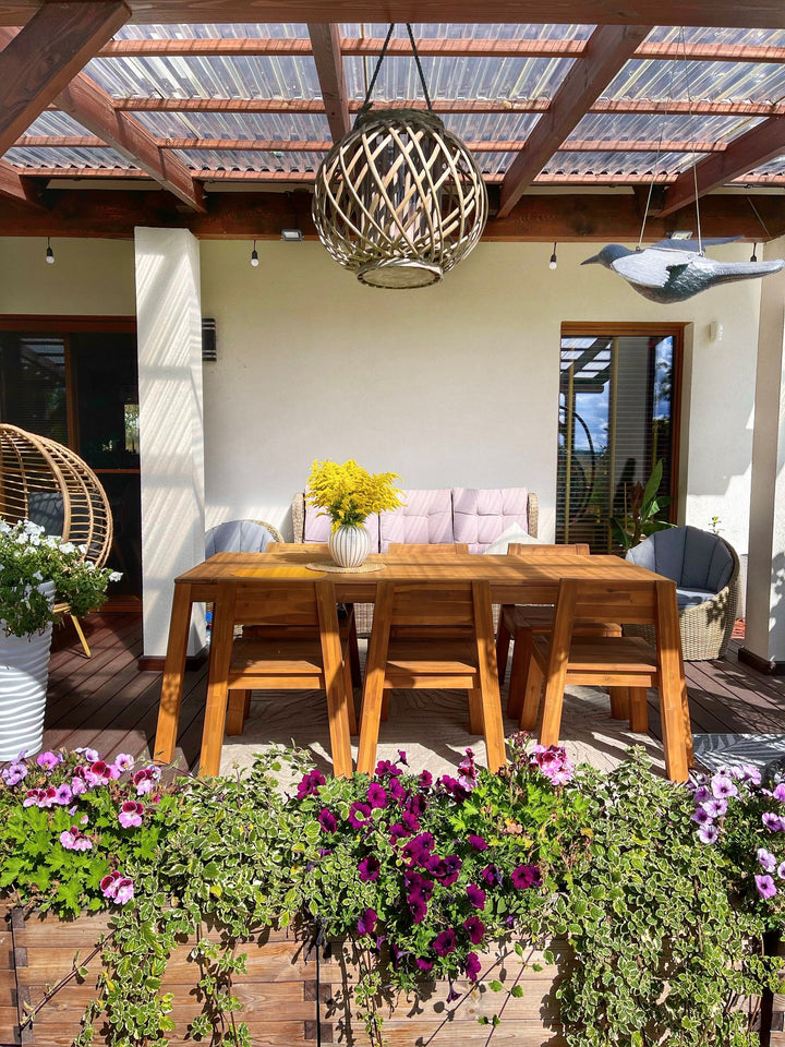 Livorno Garden Dining Table 210 cm 90 cm Acacia Wood Brown