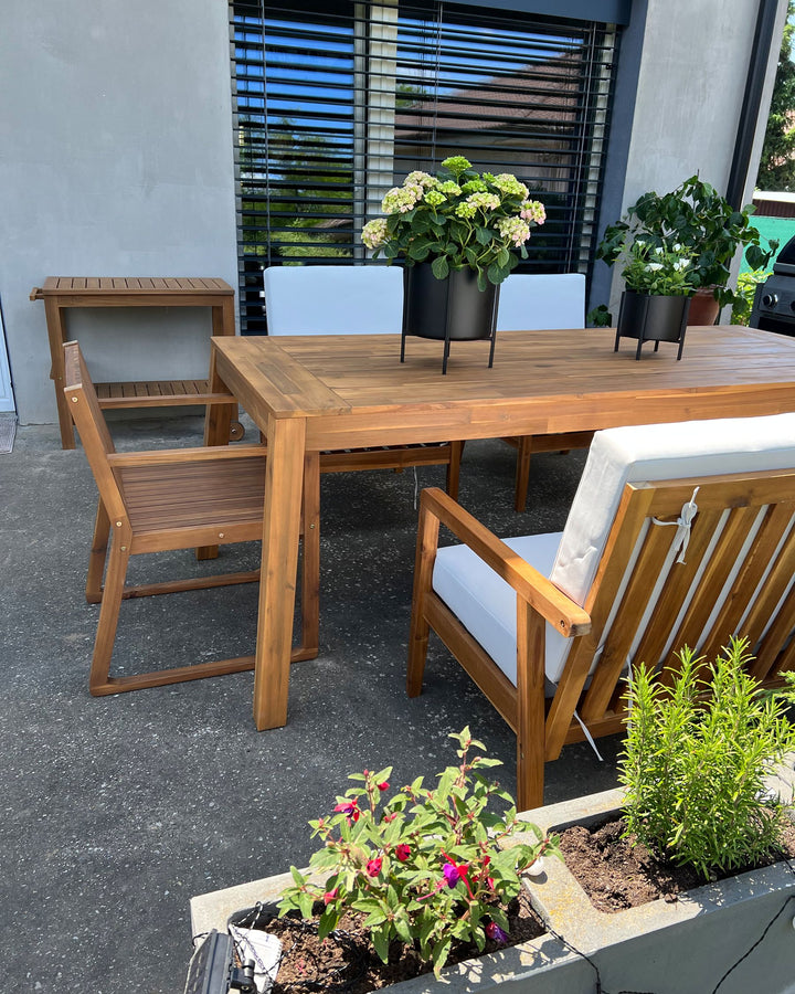 Livorno Garden Dining Table 210 cm 90 cm Acacia Wood Brown