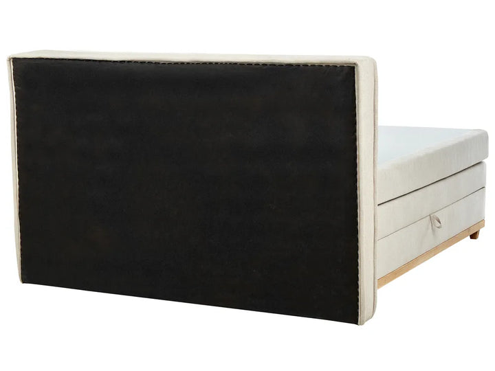 Divan Bed with Storage Fabric 180 x 200 cm (EU Super King) Beige Bastian