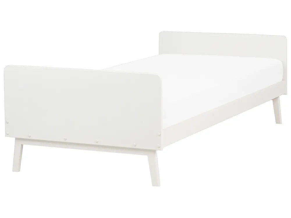 White bed frame on a white background