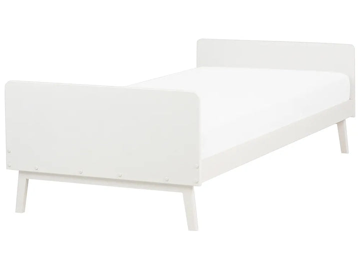 White bed frame on a white background