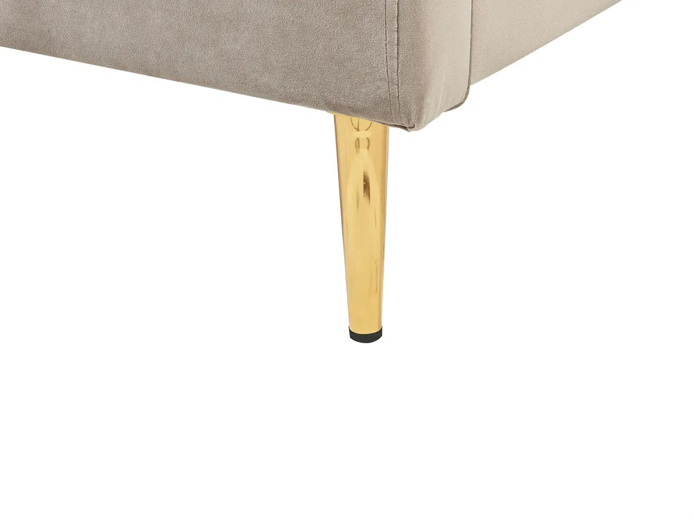 Bed Velvet 140 x 200 cm (EU Double) Taupe Daphne