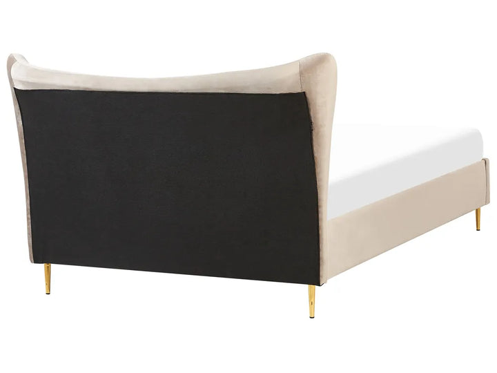 Bed Velvet 140 x 200 cm (EU Double) Taupe Daphne