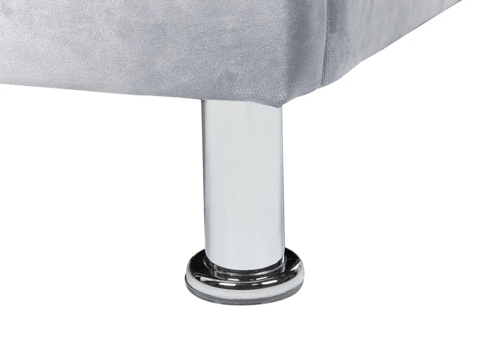 Ottoman Bed Velvet 90 x 200 cm (EU Single) Grey Minas