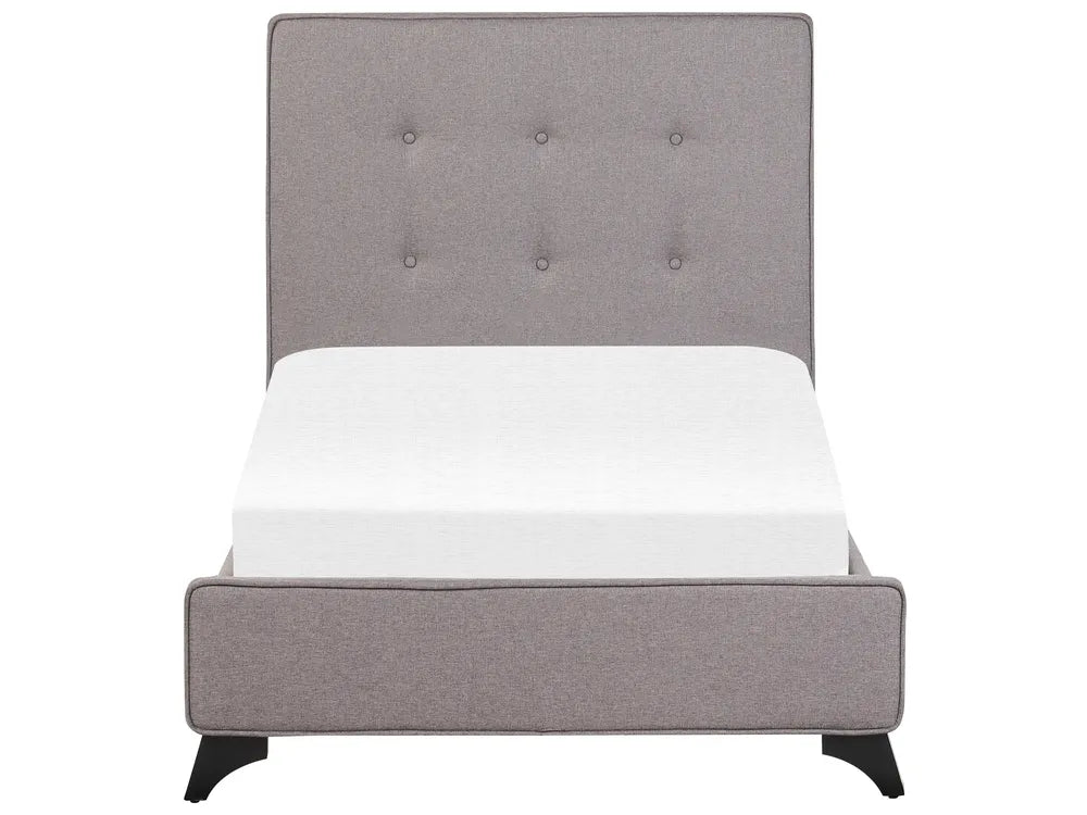 Modern EU single bed in grey fabric