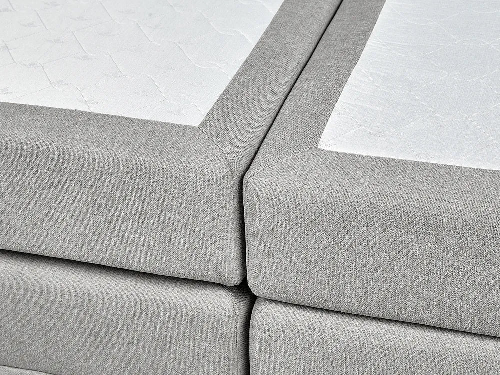 Divan Bed with Storage Fabric 160 x 200 cm (EU King Size) Light Grey