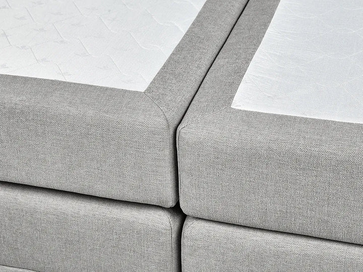 Divan Bed with Storage Fabric 160 x 200 cm (EU King Size) Light Grey