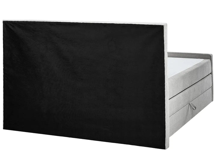 Divan Bed with Storage Fabric 160 x 200 cm (EU King Size) Light Grey