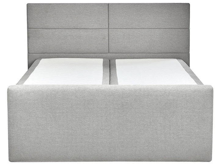 Divan Bed with Storage Fabric 160 x 200 cm (EU King Size) Light Grey