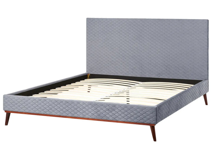Bed Velvet 180 x 200 cm (EU Super King) Light Grey Canuto