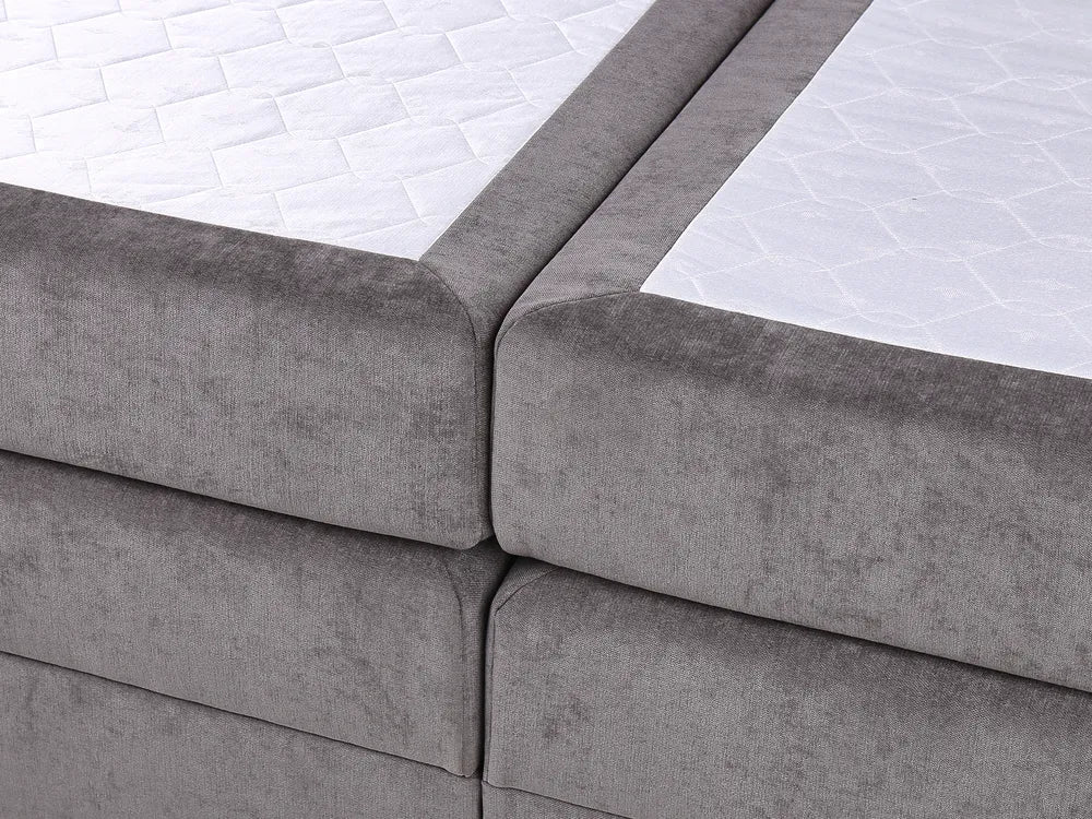 Divan Bed with Storage Fabric 180 x 200 cm (EU Super King) Taupe Bastian