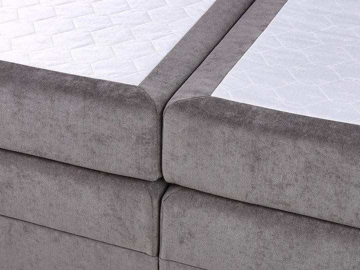 Divan Bed with Storage Fabric 180 x 200 cm (EU Super King) Taupe Bastian