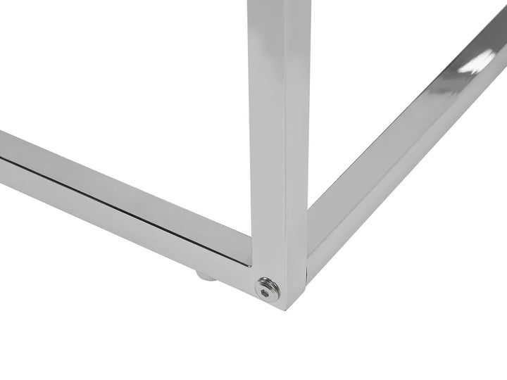 Set of 2 Coffee Tables Tempered Glass White Rolde
