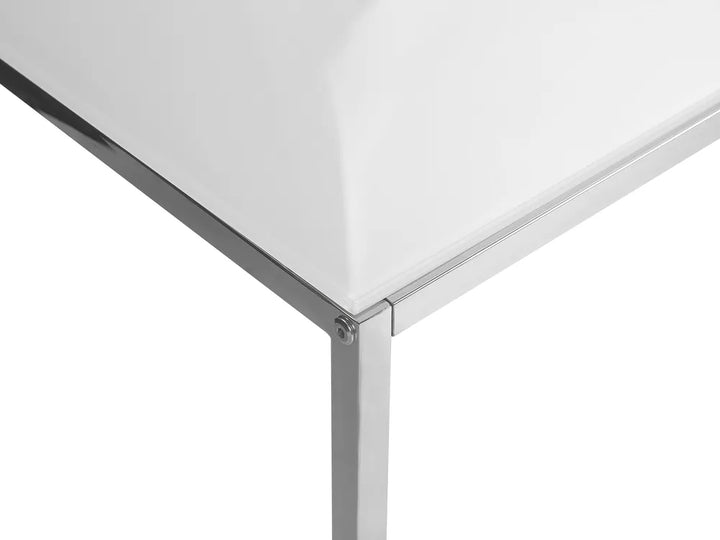 Set of 2 Coffee Tables Tempered Glass White Rolde
