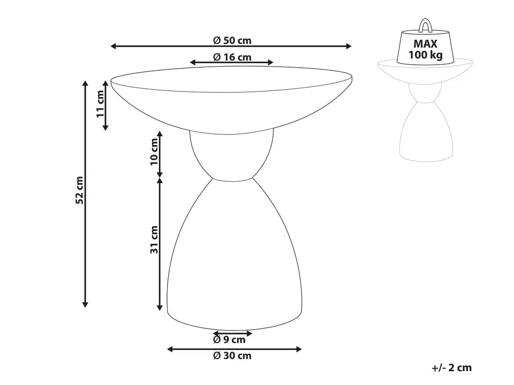 Side Table 50 cm 50 cm White Terrazzo Rohun