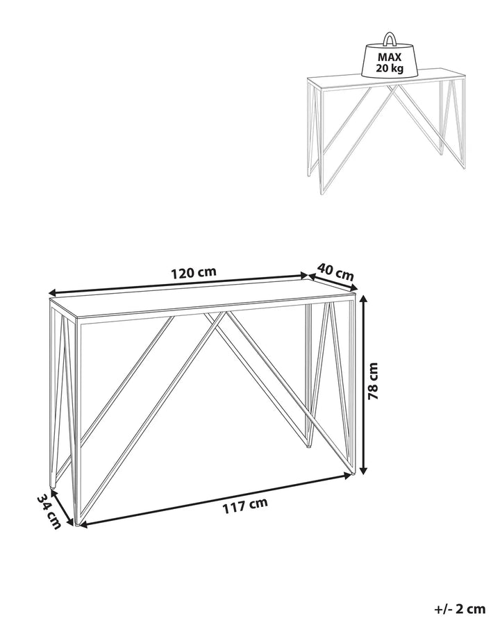 Console Table Tempered Glass Silver Deral