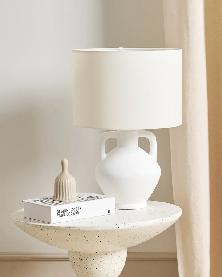 Side Table 50 cm 50 cm White Terrazzo Rohun