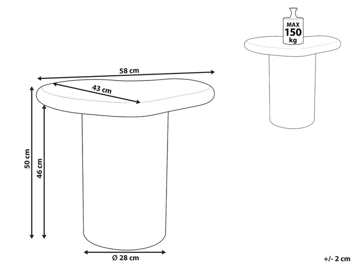 Side Table 43 cm 58 cm Off-White Tory