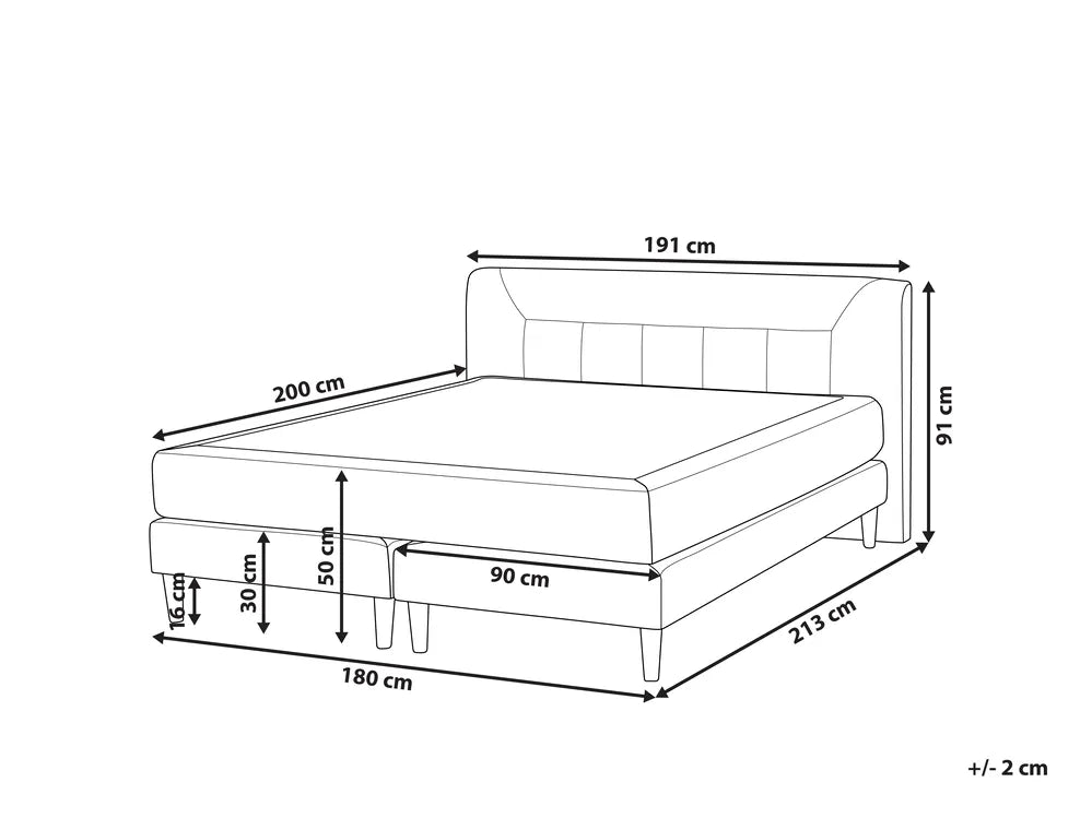 Divan Bed Velvet 180 x 200 cm (EU Super King) Grey Concorde