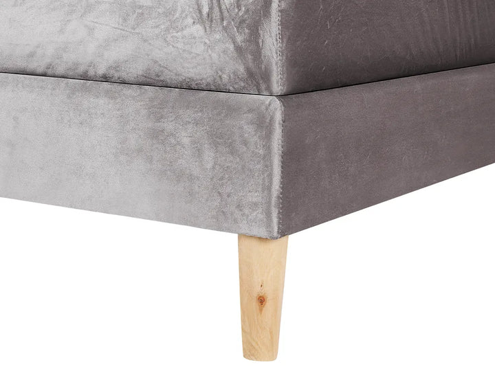 Divan Bed Velvet 180 x 200 cm (EU Super King) Grey Concorde