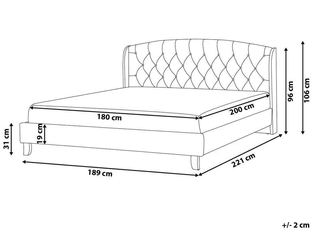 Bed Fabric 180 x 200 cm (EU Super King) Beige Litta