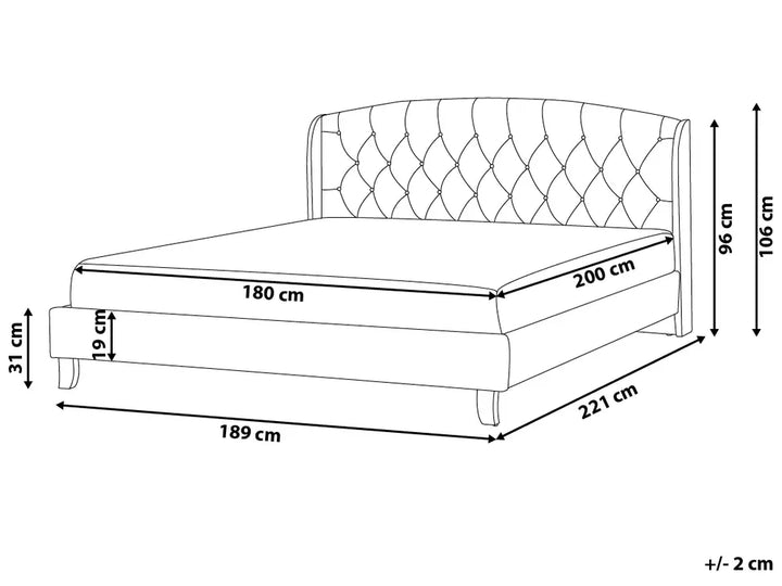 Bed Fabric 180 x 200 cm (EU Super King) Beige Litta