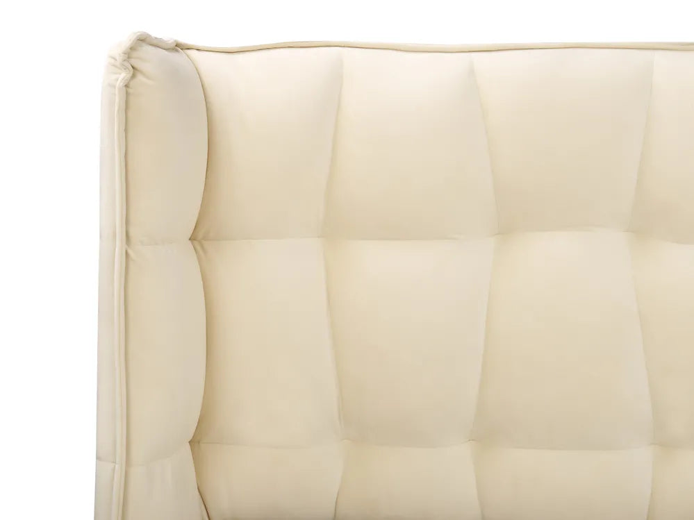 Bed Velvet 180 x 200 cm (EU Super King) Beige Elvana