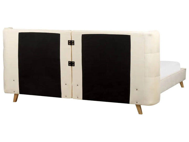 Bed Velvet 180 x 200 cm (EU Super King) Beige Elvana