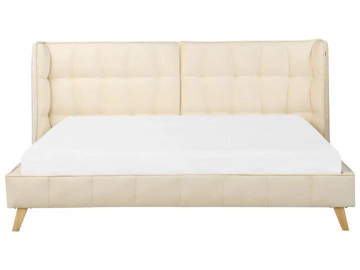 Bed Velvet 180 x 200 cm (EU Super King) Beige Elvana