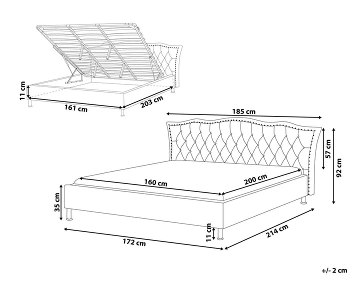 Ottoman Bed Faux Leather 160 x 200 cm (EU King Size) White Minas