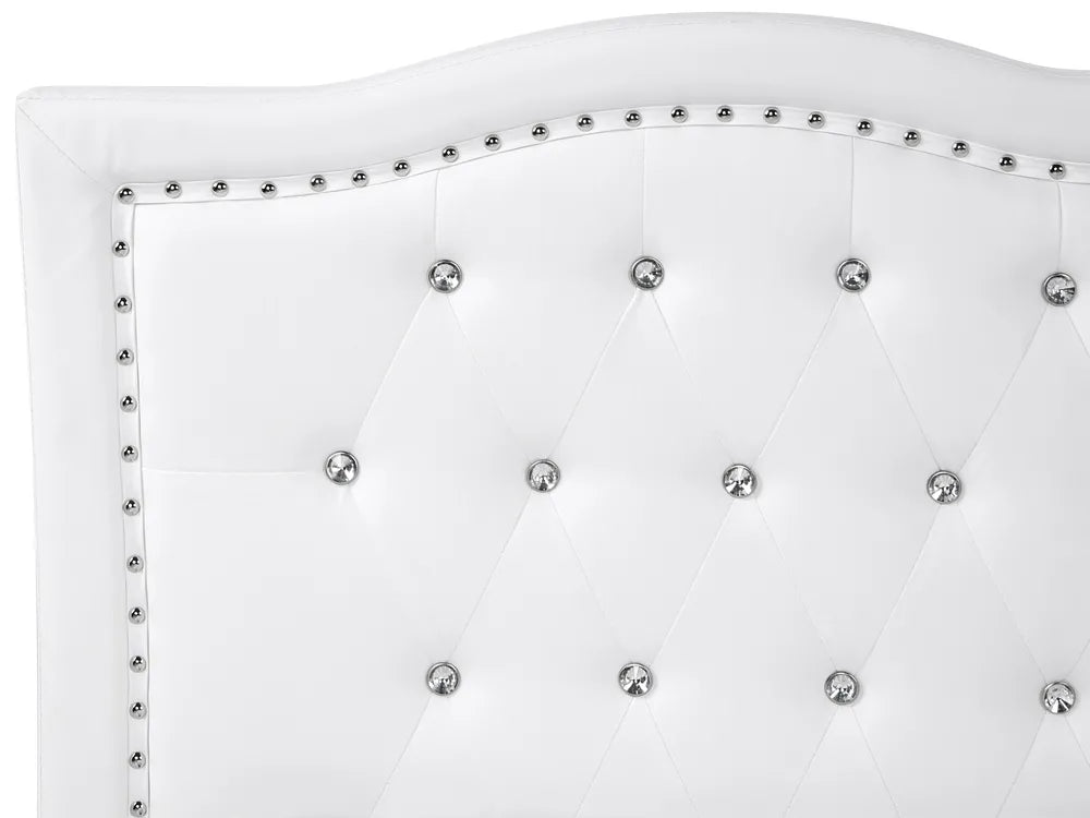 Ottoman Bed Faux Leather 160 x 200 cm (EU King Size) White Minas
