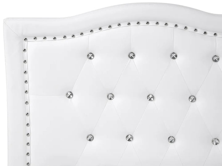 Ottoman Bed Faux Leather 160 x 200 cm (EU King Size) White Minas