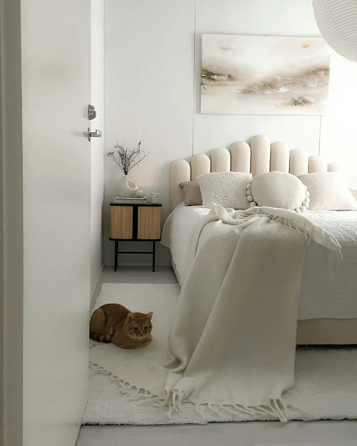 Modern super king ottoman bed with lift-up base storage