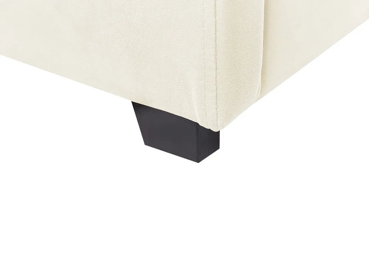 Ottoman Bed Velvet 180 x 200 cm (EU Super King) Off-White Stauton