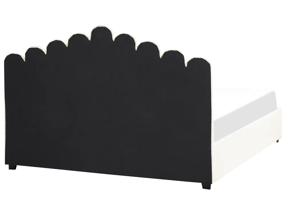 Ottoman Bed Velvet 180 x 200 cm (EU Super King) Off-White Stauton