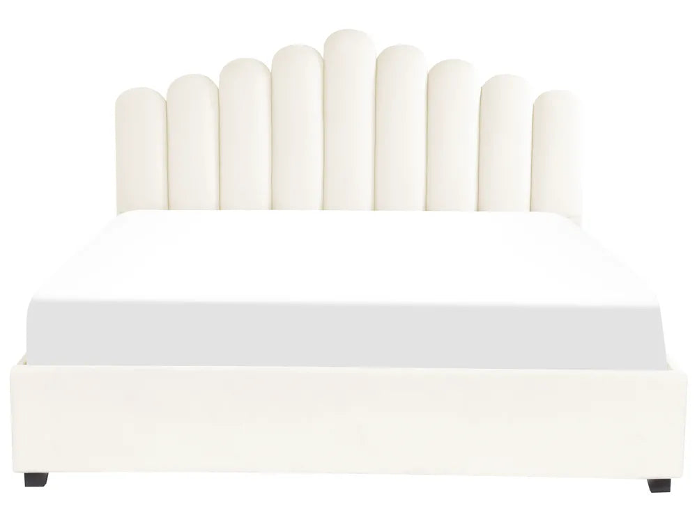 Ottoman Bed Velvet 180 x 200 cm (EU Super King) Off-White Stauton