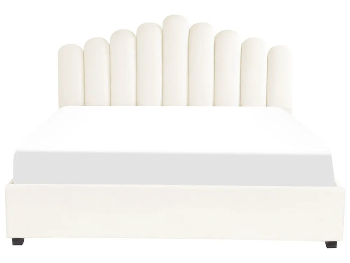 Ottoman Bed Velvet 180 x 200 cm (EU Super King) Off-White Stauton