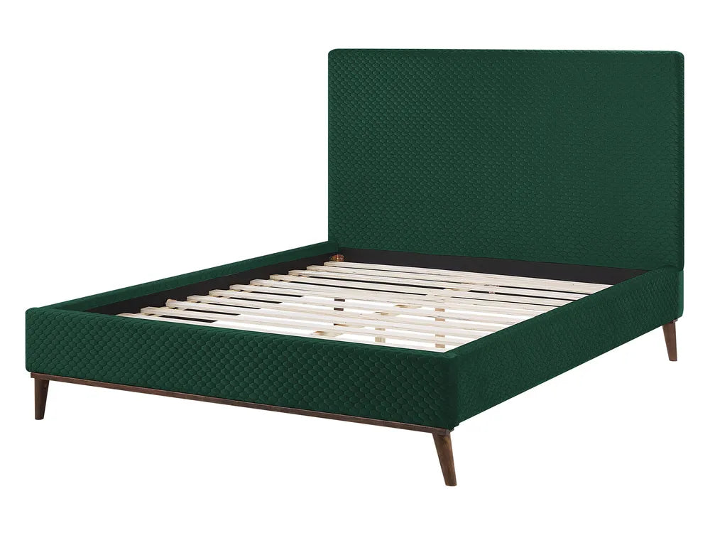 Bed Velvet 140 x 200 cm (EU Double) Dark Green Canuto