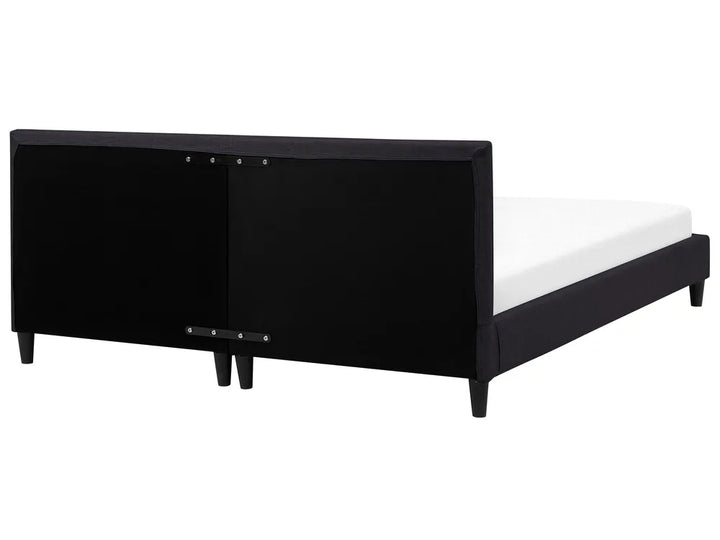 Bed with LED Fabric 180 x 200 cm (EU Super King) Black Candler