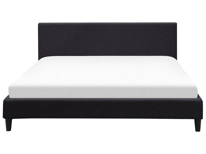 Bed with LED Fabric 180 x 200 cm (EU Super King) Black Candler