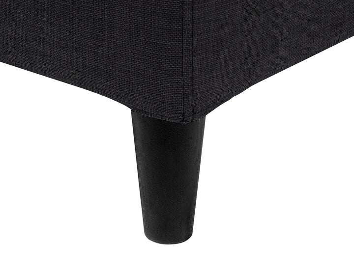 Bed with LED Fabric 180 x 200 cm (EU Super King) Black Candler