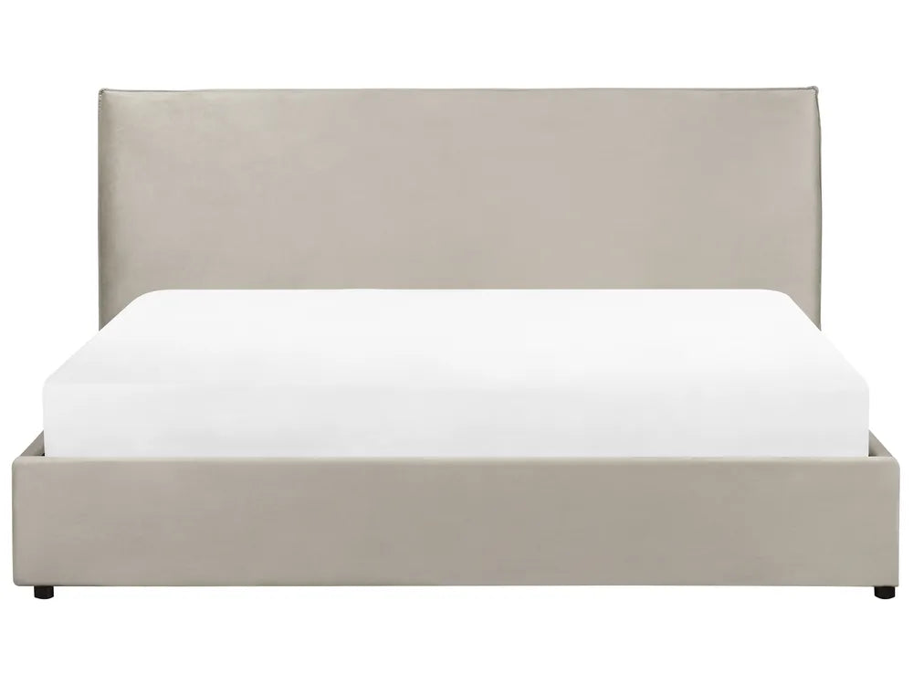 Ottoman Bed Velvet 180 x 200 cm (EU Super King) Taupe Ameire