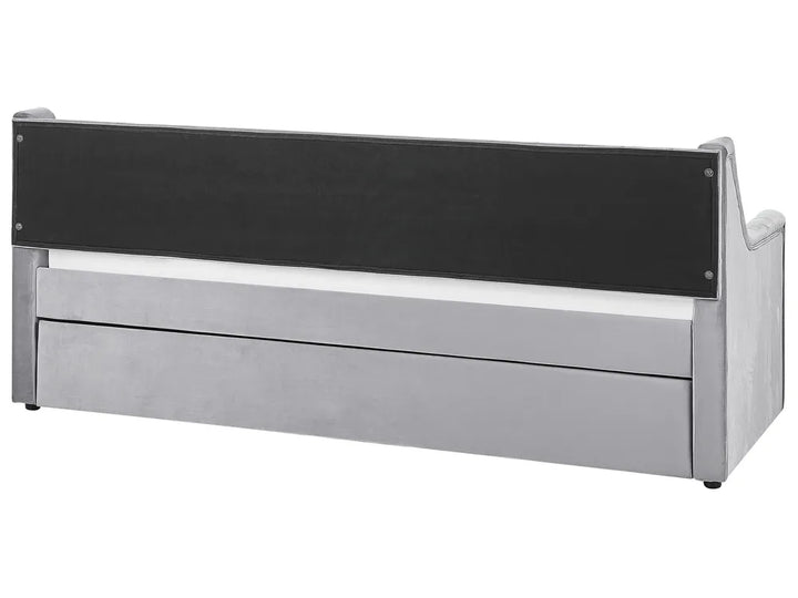 Trundle Bed Velvet 90 x 200 cm (EU Single) Light Grey Beckett