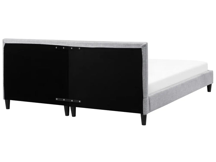 Bed with LED Fabric 180 x 200 cm (EU Super King) Light Grey Candler