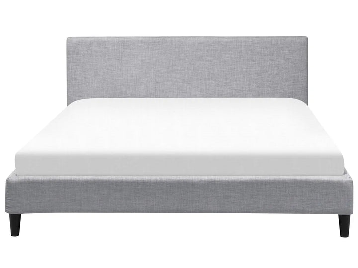 Bed with LED Fabric 180 x 200 cm (EU Super King) Light Grey Candler