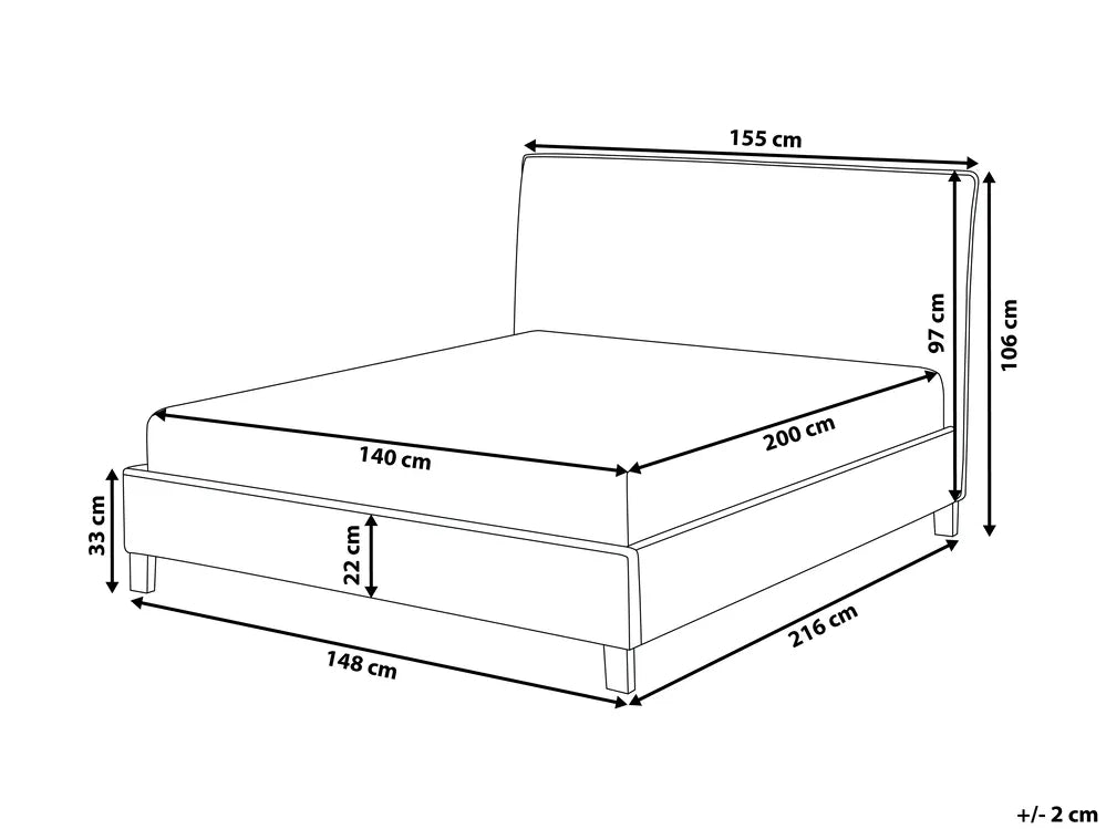 Bed Fabric 140 x 200 cm (EU Double) Beige Morghen