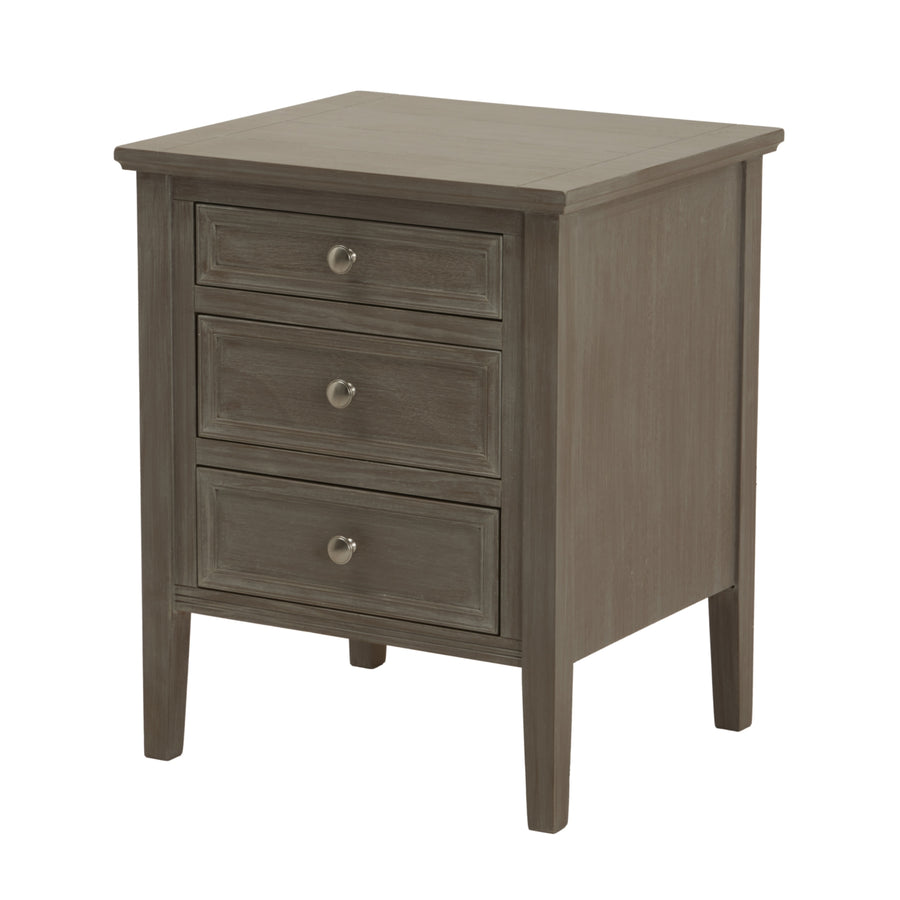 Serene Collection Three Drawer Bedside Table